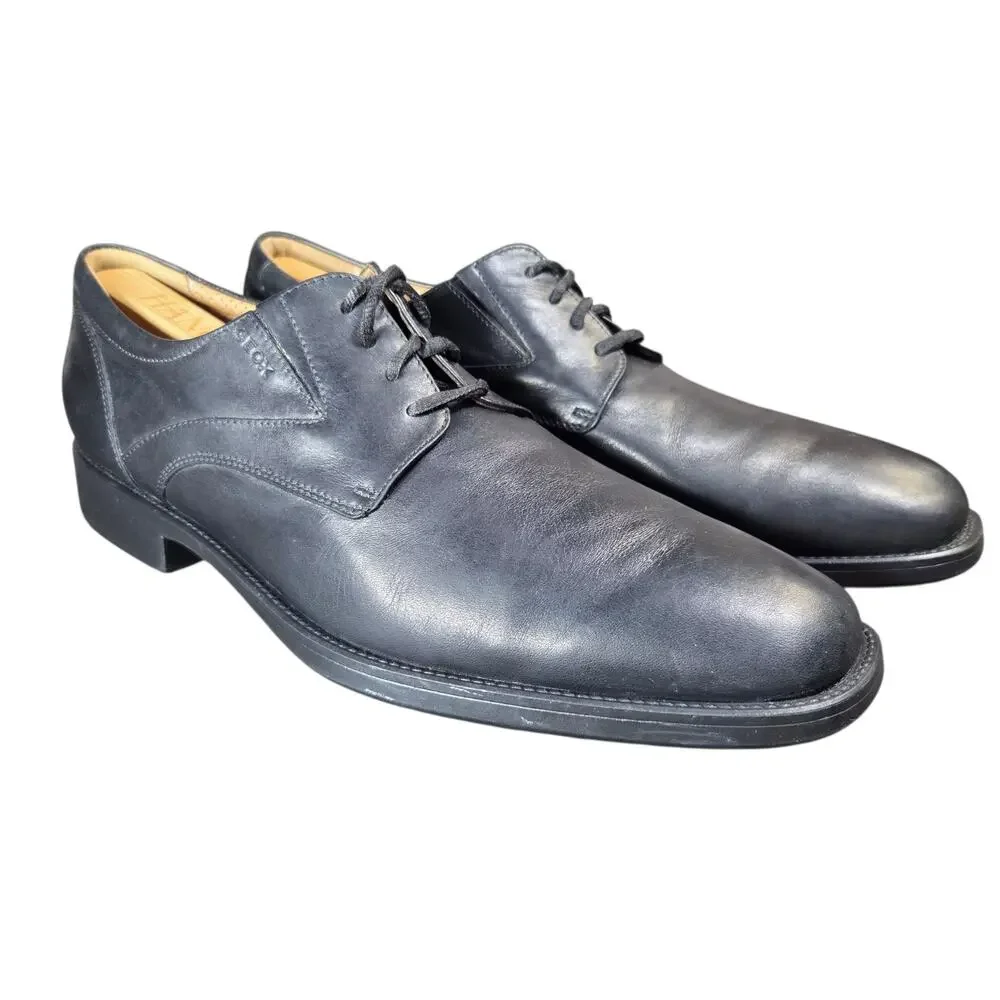 Geox Federico Mens Size 10‎ Black Casual Classic Leather Lace Up Oxford Shoes